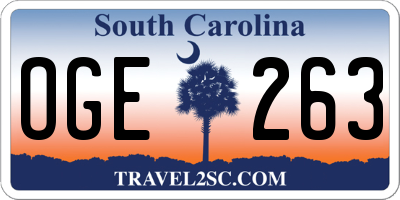 SC license plate OGE263