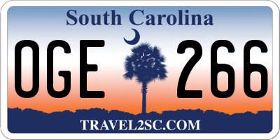 SC license plate OGE266