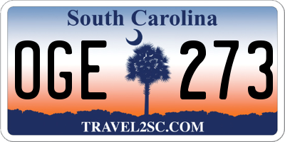SC license plate OGE273