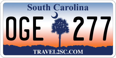 SC license plate OGE277