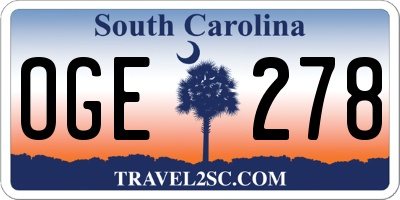 SC license plate OGE278