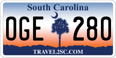 SC license plate OGE280