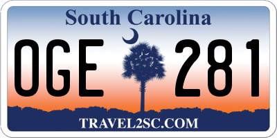 SC license plate OGE281