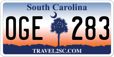 SC license plate OGE283