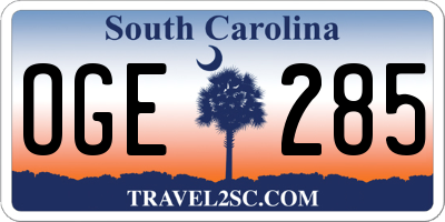 SC license plate OGE285