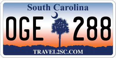 SC license plate OGE288