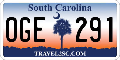 SC license plate OGE291