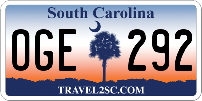 SC license plate OGE292