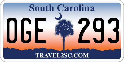 SC license plate OGE293