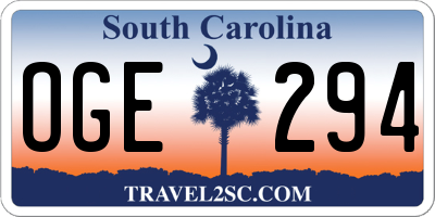 SC license plate OGE294
