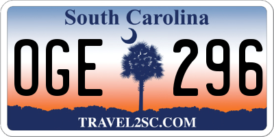 SC license plate OGE296