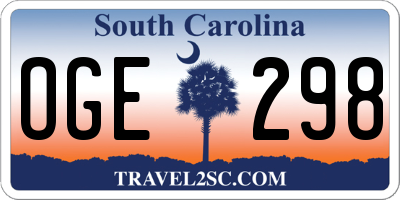SC license plate OGE298
