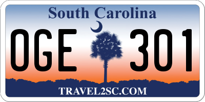 SC license plate OGE301