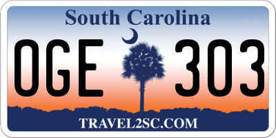SC license plate OGE303