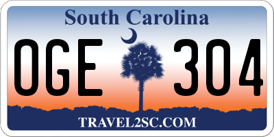 SC license plate OGE304