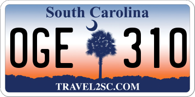SC license plate OGE310