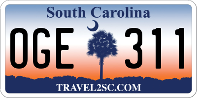 SC license plate OGE311