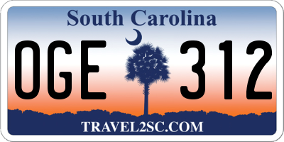 SC license plate OGE312