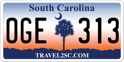 SC license plate OGE313