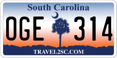 SC license plate OGE314