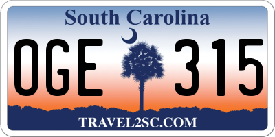 SC license plate OGE315