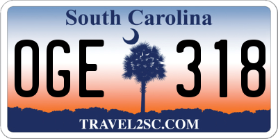 SC license plate OGE318