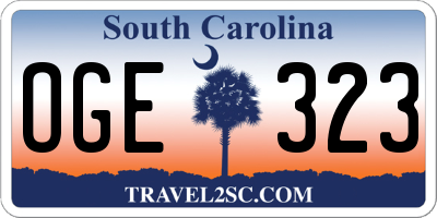 SC license plate OGE323