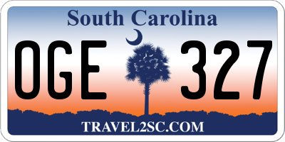 SC license plate OGE327