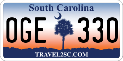 SC license plate OGE330
