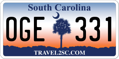 SC license plate OGE331