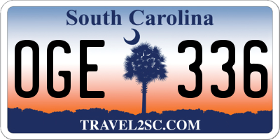 SC license plate OGE336