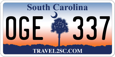 SC license plate OGE337