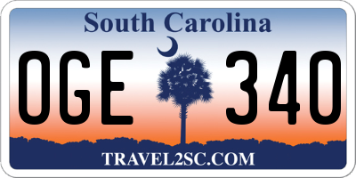 SC license plate OGE340