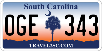 SC license plate OGE343
