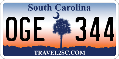 SC license plate OGE344