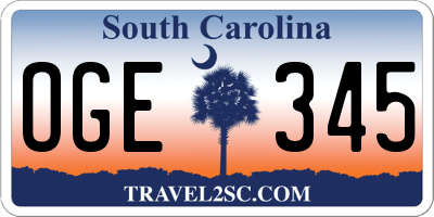 SC license plate OGE345