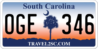 SC license plate OGE346