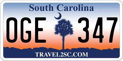 SC license plate OGE347