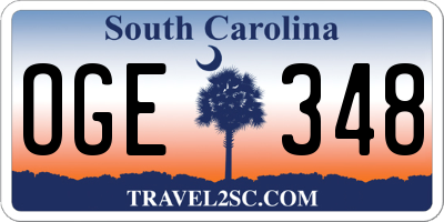 SC license plate OGE348