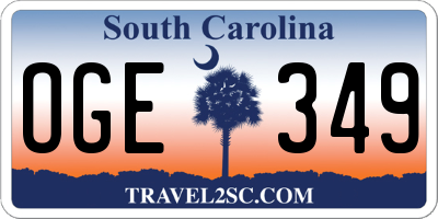 SC license plate OGE349