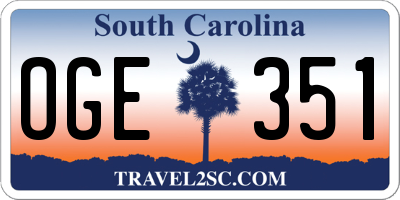 SC license plate OGE351
