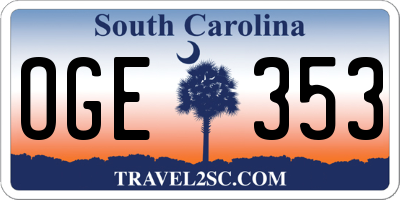 SC license plate OGE353