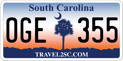 SC license plate OGE355