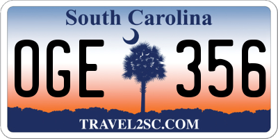 SC license plate OGE356