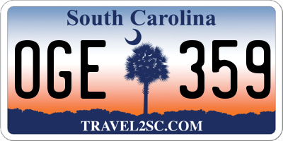 SC license plate OGE359