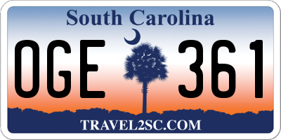 SC license plate OGE361