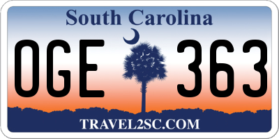 SC license plate OGE363