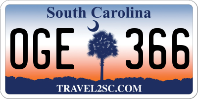 SC license plate OGE366