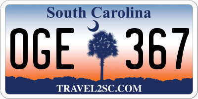 SC license plate OGE367