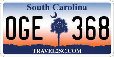 SC license plate OGE368